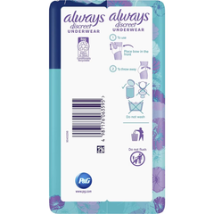 Always Discreet Incontinence Underwear Super Night Pant M 9 Pack