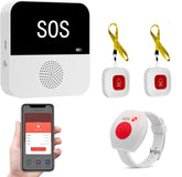 Wireless Wifi Elderly Caregiver Pager SOS Call Button Emergency SOS Medical Alert System for Seniors Patients Elderly at Home
