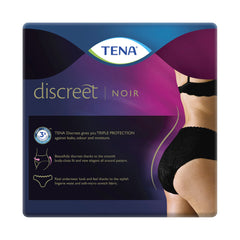 Tena Women's Discreet Pants Low Waist Noir Incontinence Normal Large | 9 each