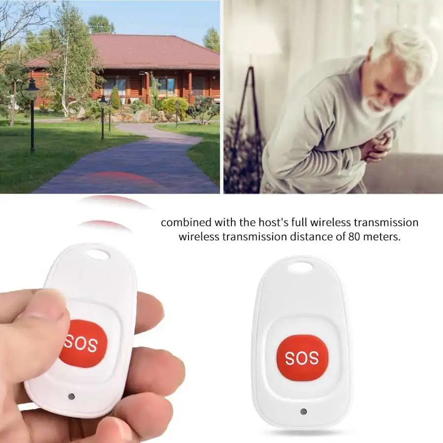 Portable SOS Emergency Button Alarm Waterproof Wireless 433Mhz Emergency Panic Button Security Alarm Tools for Elderly