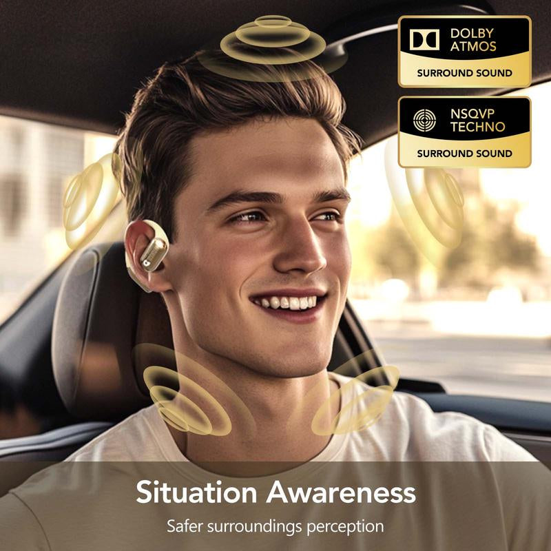 OSKULL OWS Open Ear Wireless Bluetooth Earbuds,Ipx5 Waterproof Sports Headphones with Built-In Microphone,Premium HIFI Sound Quality Audio