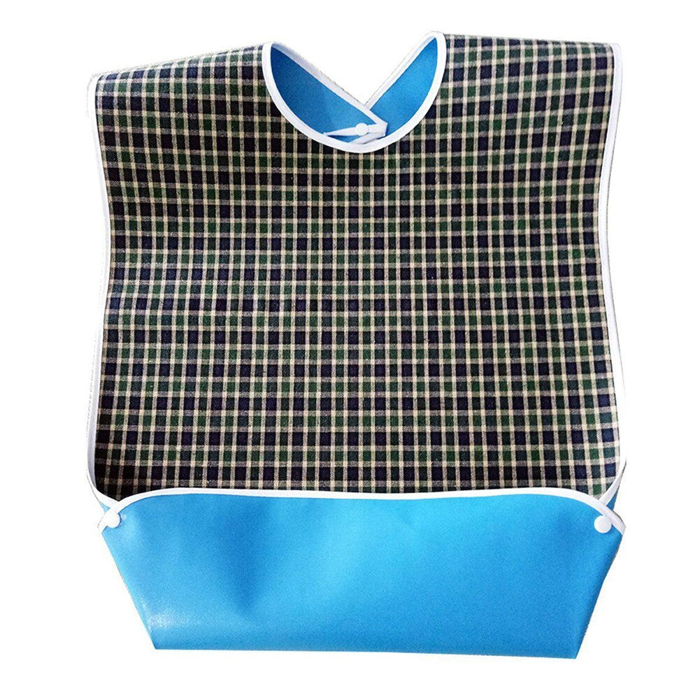 Waterproof Old People Meal Eating Drinking Bib Protector Disability Aid Apron Bottom Pocket Can Hold the Leaked Food or Drink