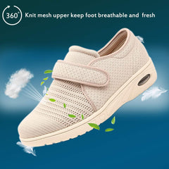 Womens Wide Width Shoes Adjustable Strap Sneakers for Elderly Diabetic Plantar Fasciitis Swollen Feet